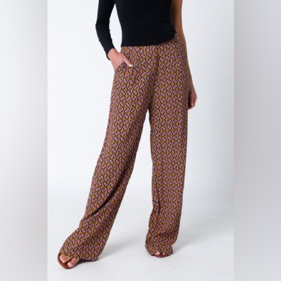 Talulah Retro 70s Style Geometric Pants - Picture 1 of 7